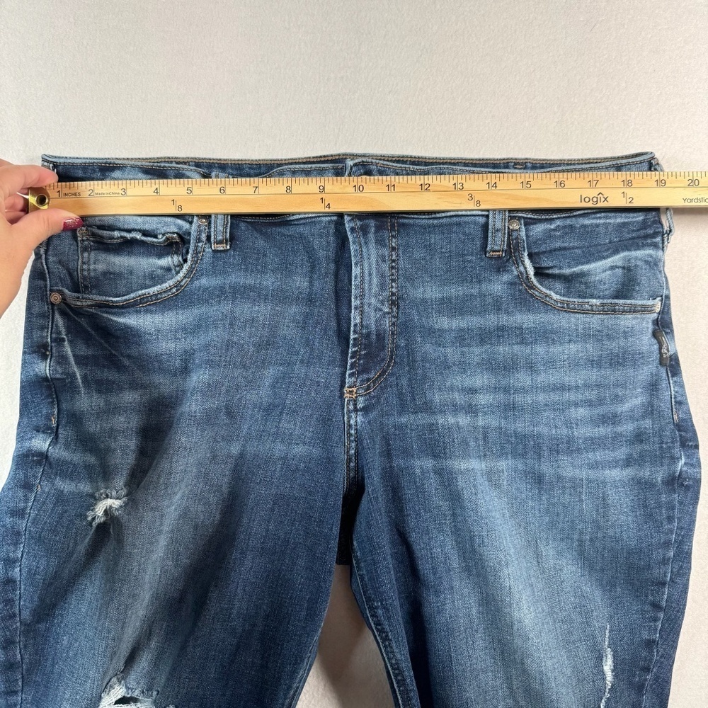 Silver Jeans Womens 18 Blue Boyfriend Straight Mid Rise Medium Wash Stretch - Picture 7 of 11